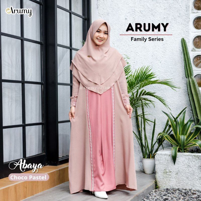 Abaya Arumy By @arumy.official/Ready choco Pastel