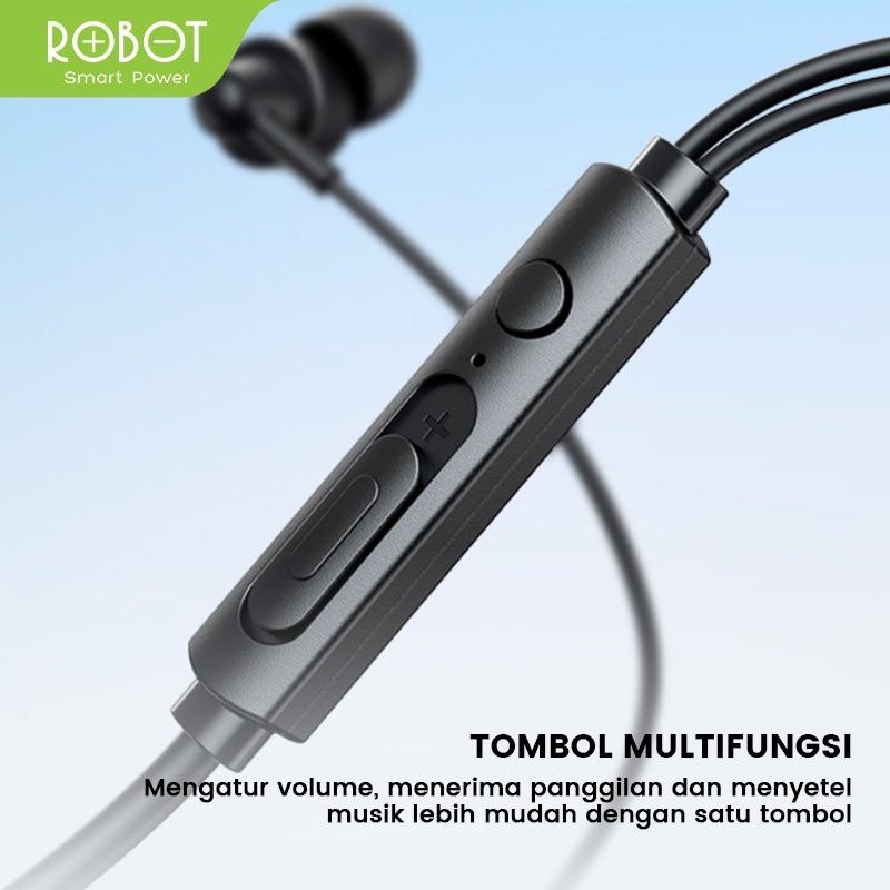 Earphone Type C Extra Bass Hight Sound Quality Headset Type C Original By Robot (R240S)