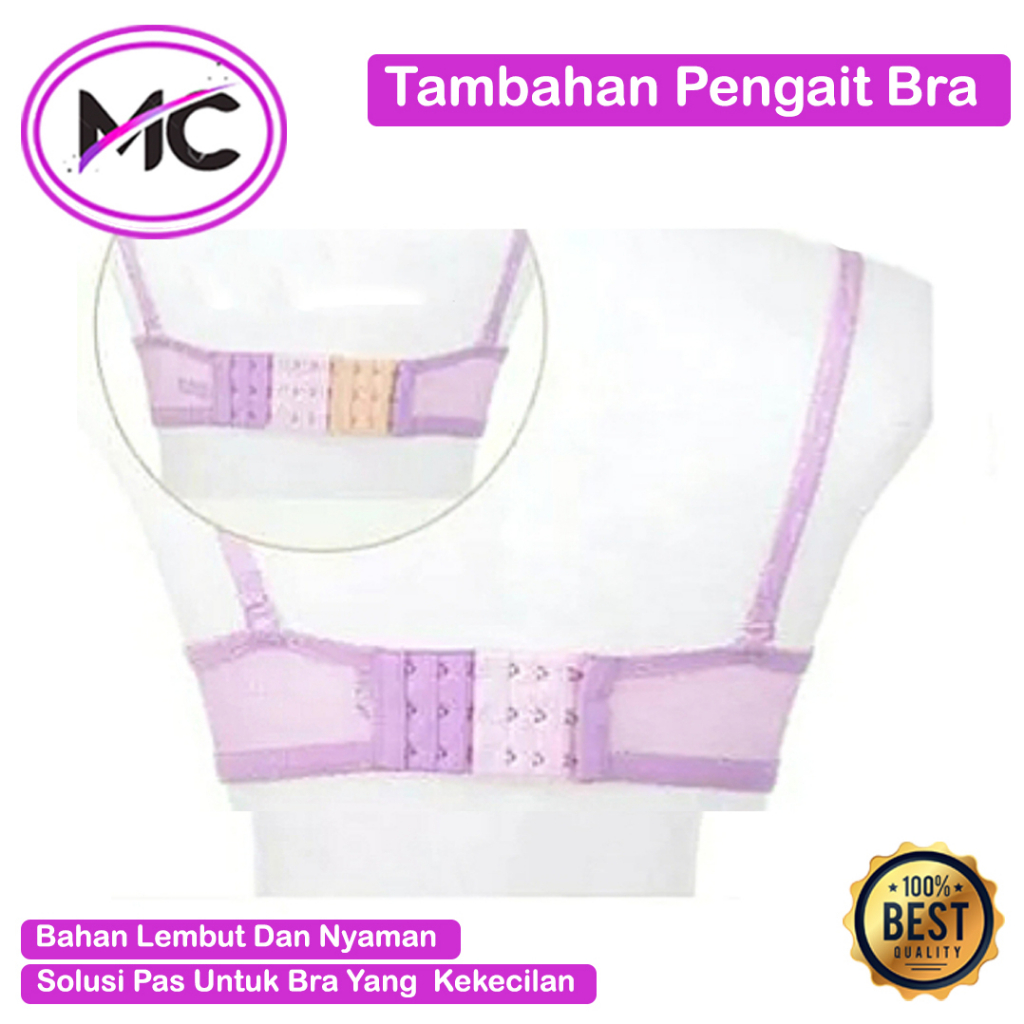 Pengait Bra Tambahan 3 Kait Extension Bra 2 Kait Aksesoris Sambung Bra 2 Baris Pengait Tali BH Super Extender Save Murah Import