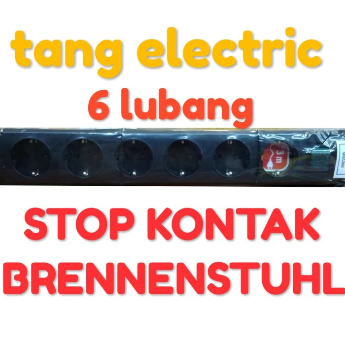 BRENNENSTUHL 6 LUBANG /STOP KONTAK 6 LUBANG+SWIT SOKET/STOP KONTAK 6L