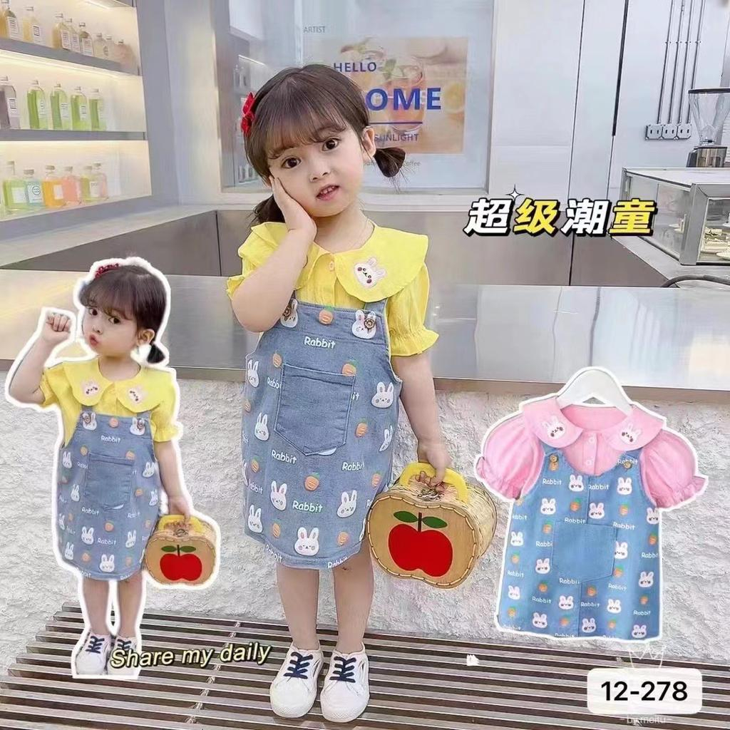 Yuzu.OfficialShop NEW IMPOR 1-4Th Setelan Overall Anak Perempuan Impor/ Baju Anak Perempuan Import /