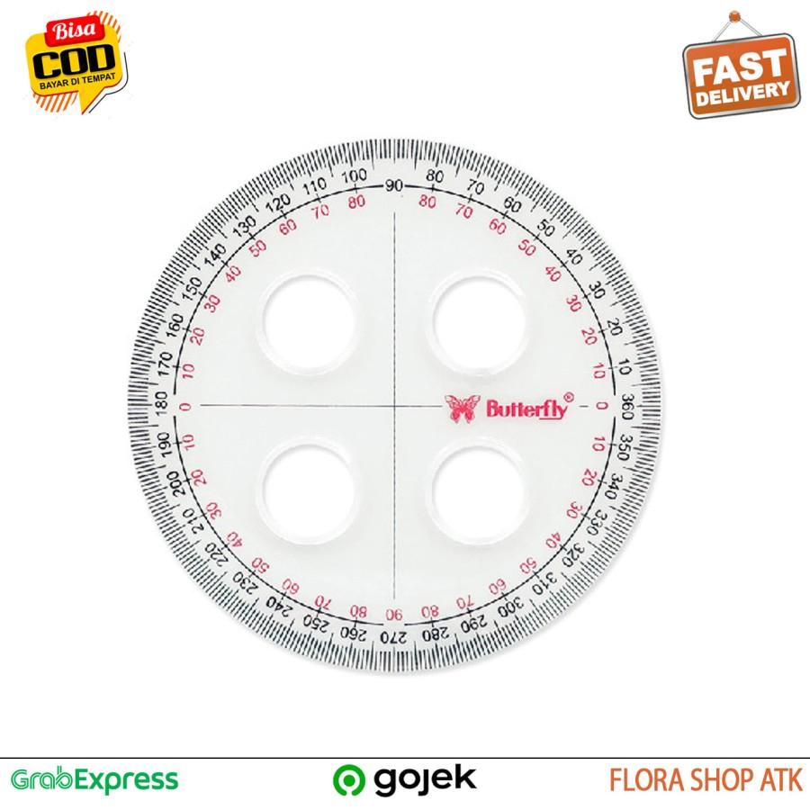 

Busur 360 Derajat 10 Cm Penggaris Bulat Butterfly Circle Lingkaran