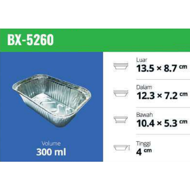 Aluminium Foil Cup Tray BX 5260 / BX5260