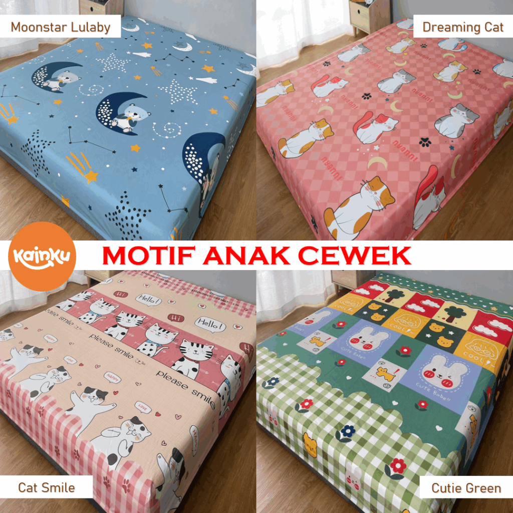 SPREI WATERPROOF  ANTI AIR CUSTOME TINGGI BED 120 Tinggi 25 | 160 Tinggi 25 | 180x200x25 | 180x200x30 Motif Anak Dewasa