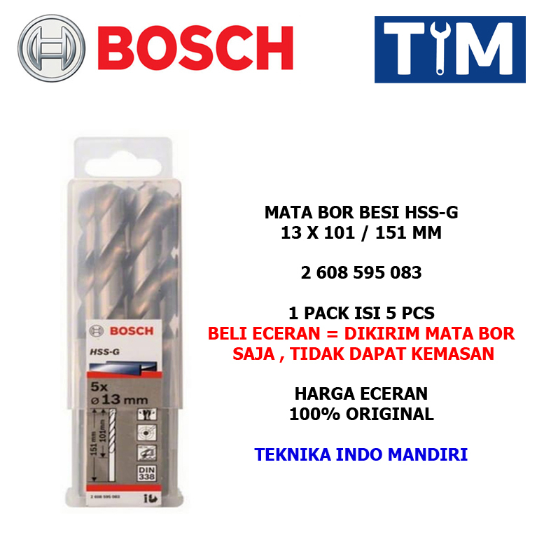 BOSCH Mata Bor Besi 13 MM HSS-G / Metal Drill Bit 13 x 101 / 151 MM