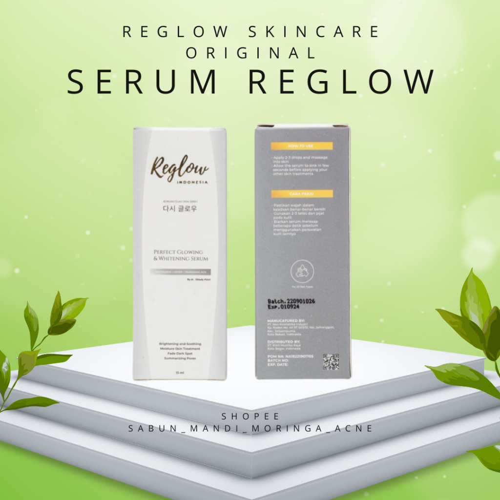 Serum Reglow Glowing &amp; Whitening Serum Wajah Original Bpom dr. shindy - Serum