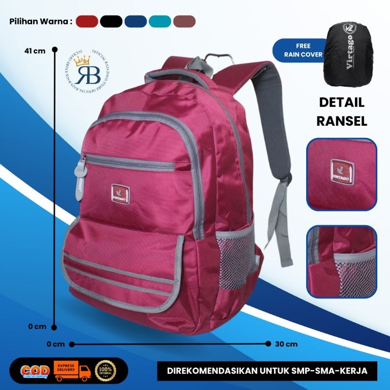 Bisa COD/Tas Ransel Virtago/Tas Sekolah Untuk SMP-SMA-KULIAH-KERJA/Unisex/Tas Laptop Terbaru