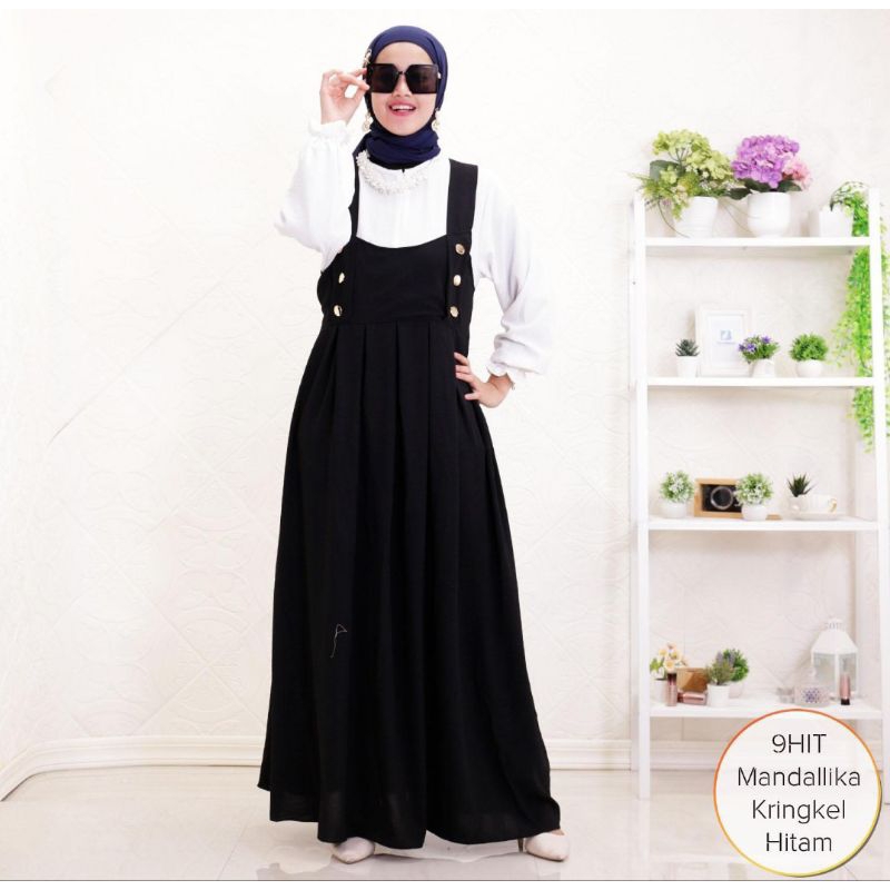 Overall Dress Mandallika_ Cringkle Airflow Bisa COD ( ORI)