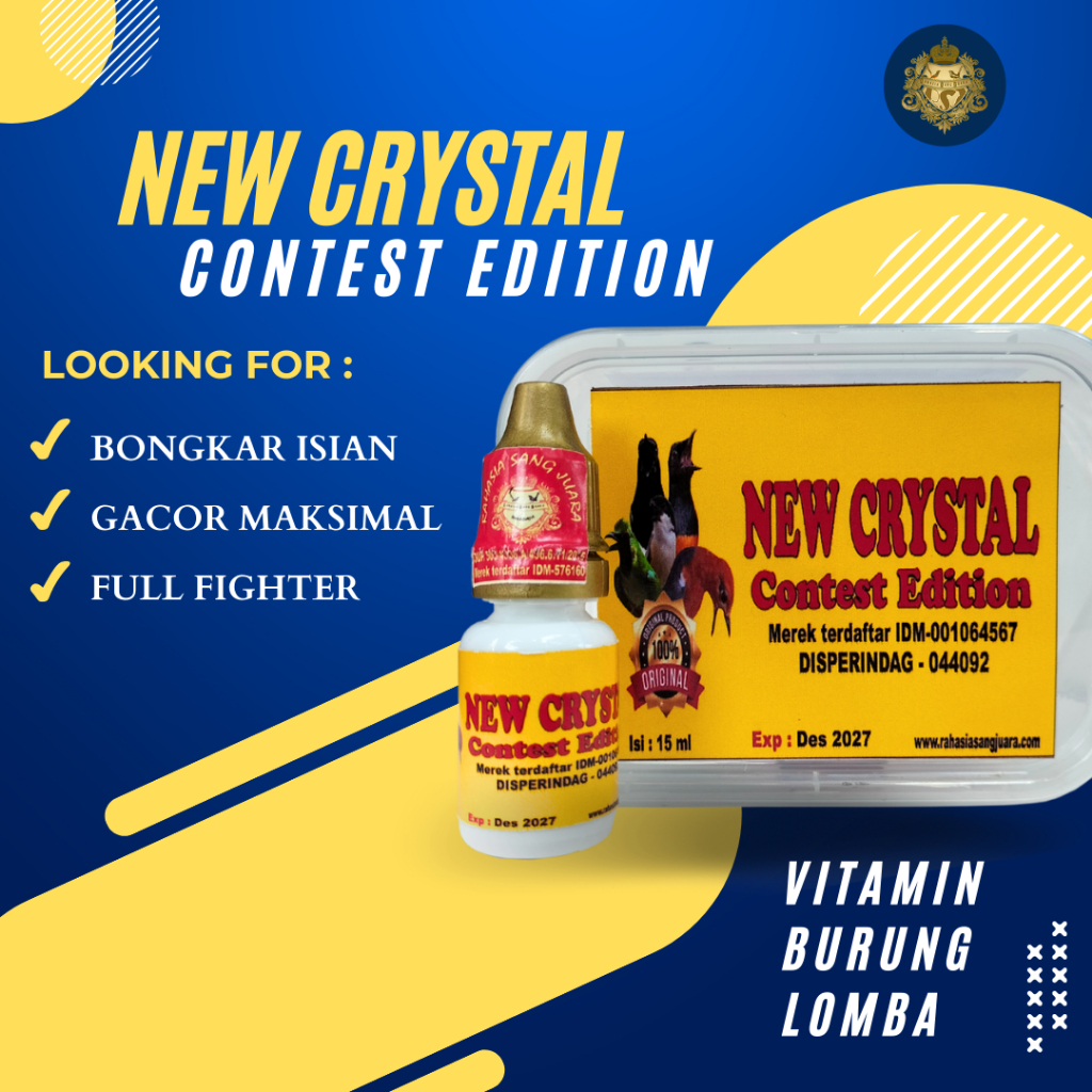 NEW CRYSTAL CONTEST EDITION | VITAMIN BURUNG LOMBA SUPER GACOR MONCER UNTUK LOVEBIRD MURAI BATU IJO