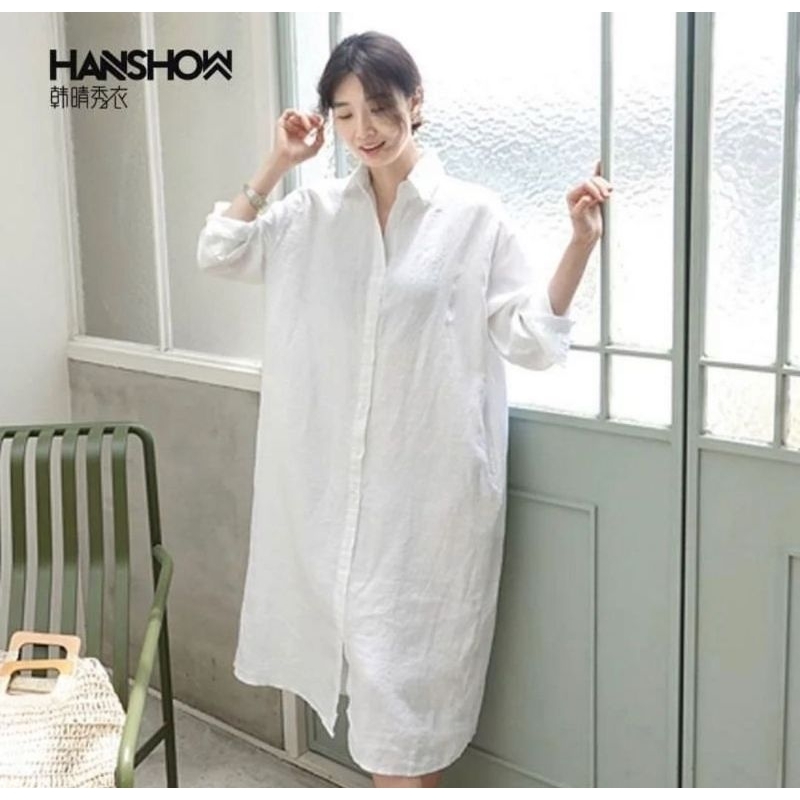 Tunik Wanita - Hanshow Tunik Kancing Depan - Tunik Polos