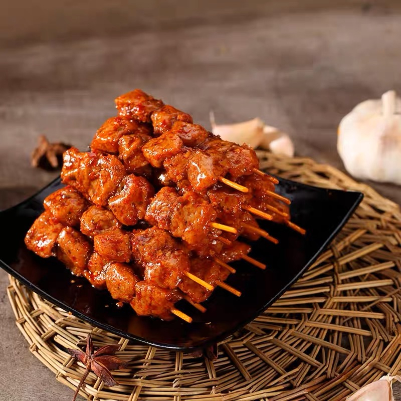 [HALAL] Sate Daging Vegetarian WULAMA - SoyBean Sate Kulit Tahu LATIAO Wu La Ma Rasa Daging Vege - Spicy Vegetarian Snack China, Sate Ayam Kambing Sapi &amp; Tahu (85-90gr) 邬辣妈素肉丸子