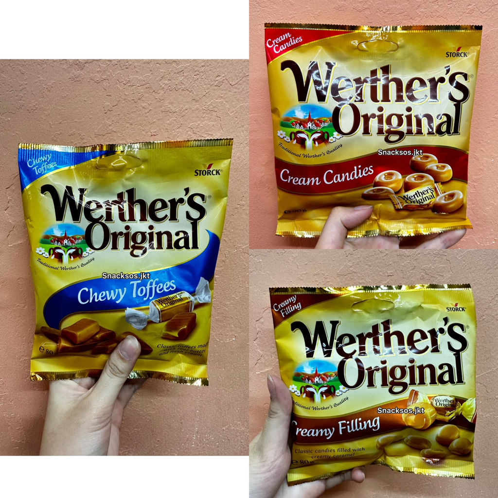 

Storck Werther's Caramel Original Cream Candies / Creamy Filling / Chewy Toffees - Werthers