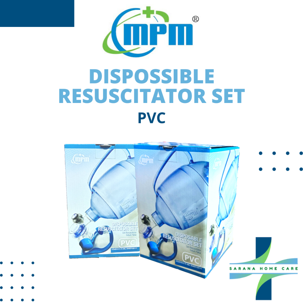 MPM Dispossible Resuscitator Set PVC/ ambubag pvc/ alat bantu nafas/ emergency