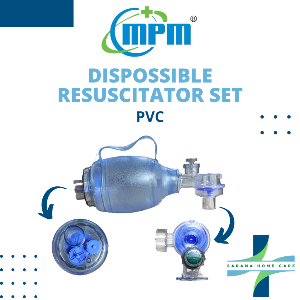 MPM Dispossible Resuscitator Set PVC/ ambubag pvc/ alat bantu nafas/ emergency