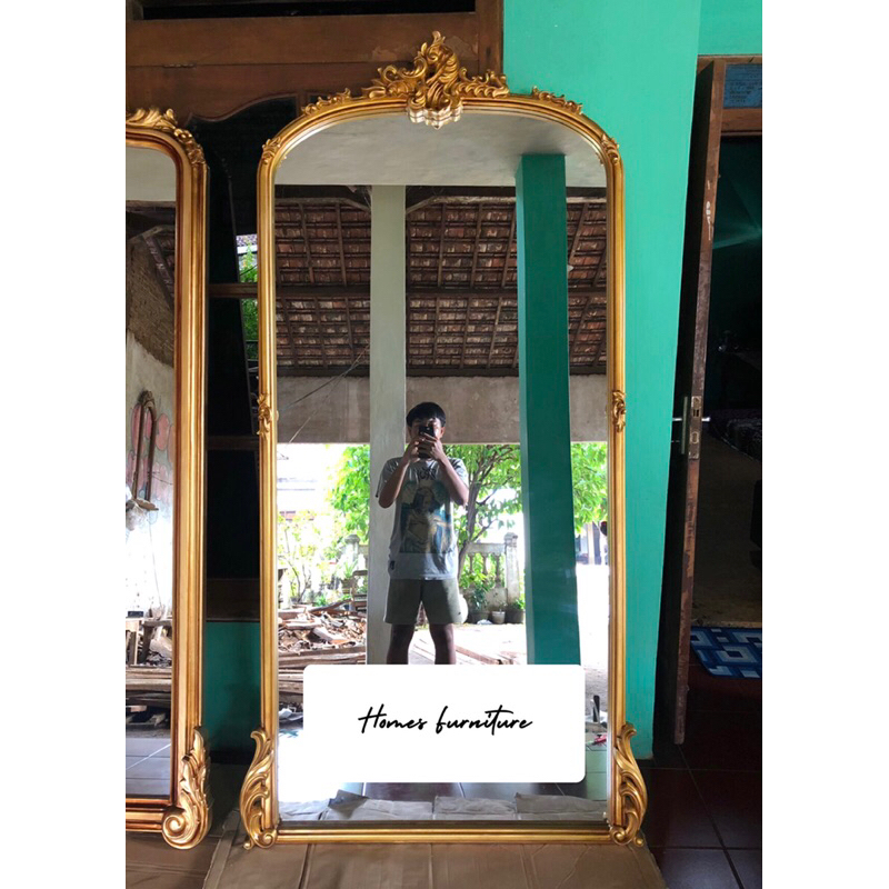 standing mirror full body 100x200 mahogani wood