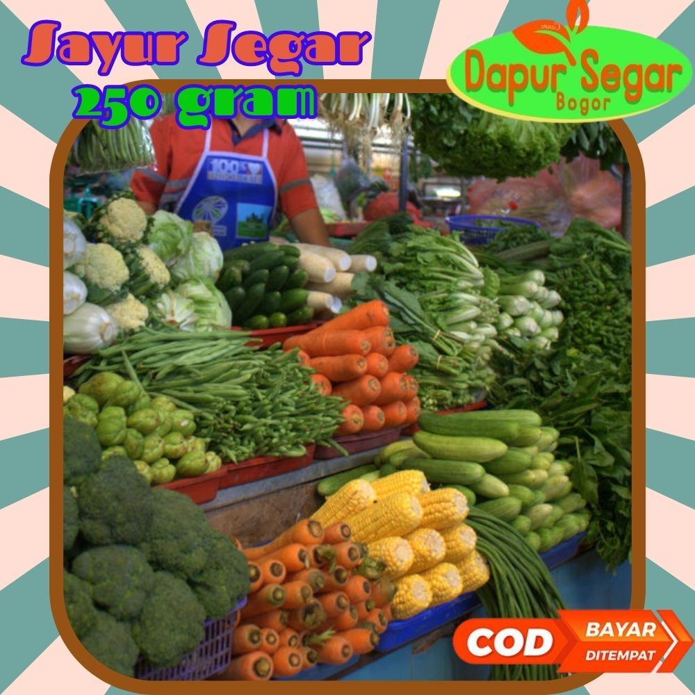 sayur sayuran segar bogor 250gr |bayem  Buncis | Wortel | Kol putih | kacang panjang | tomat merah |