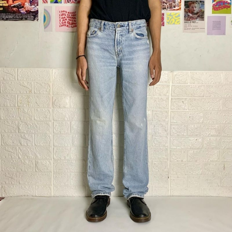 Nobody Blue Washed Jeans, Reguler Straight