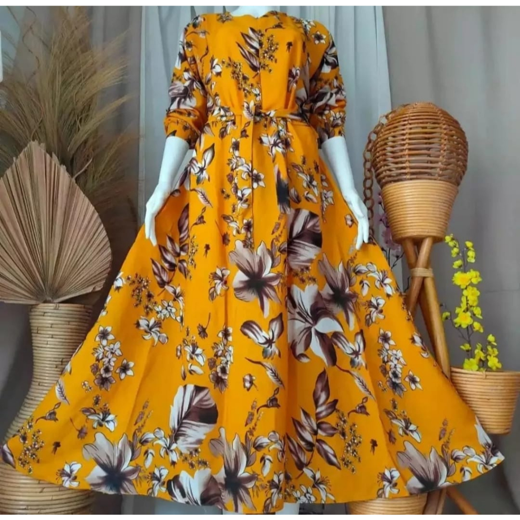 gamis monalisa jumbo bahan katun diskon gamis bunga terbaru termurah bahan premium cuma 20ribuan