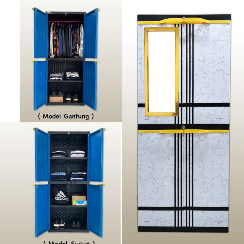 Lemari Plastik Gantungan / Lemari Plastik Kaca Minimalis