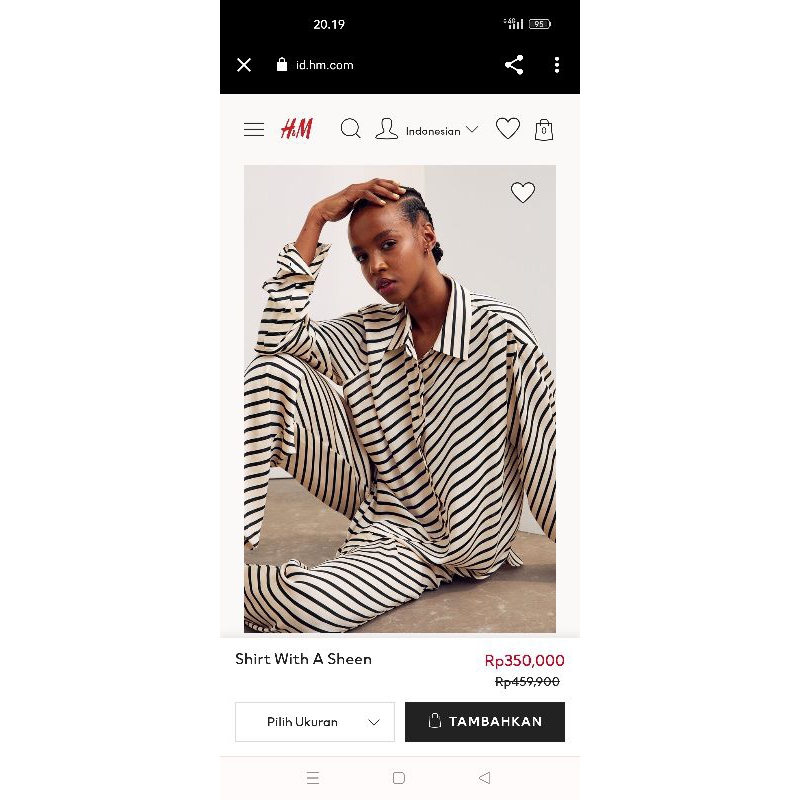 Kemeja Salur Miring H&M