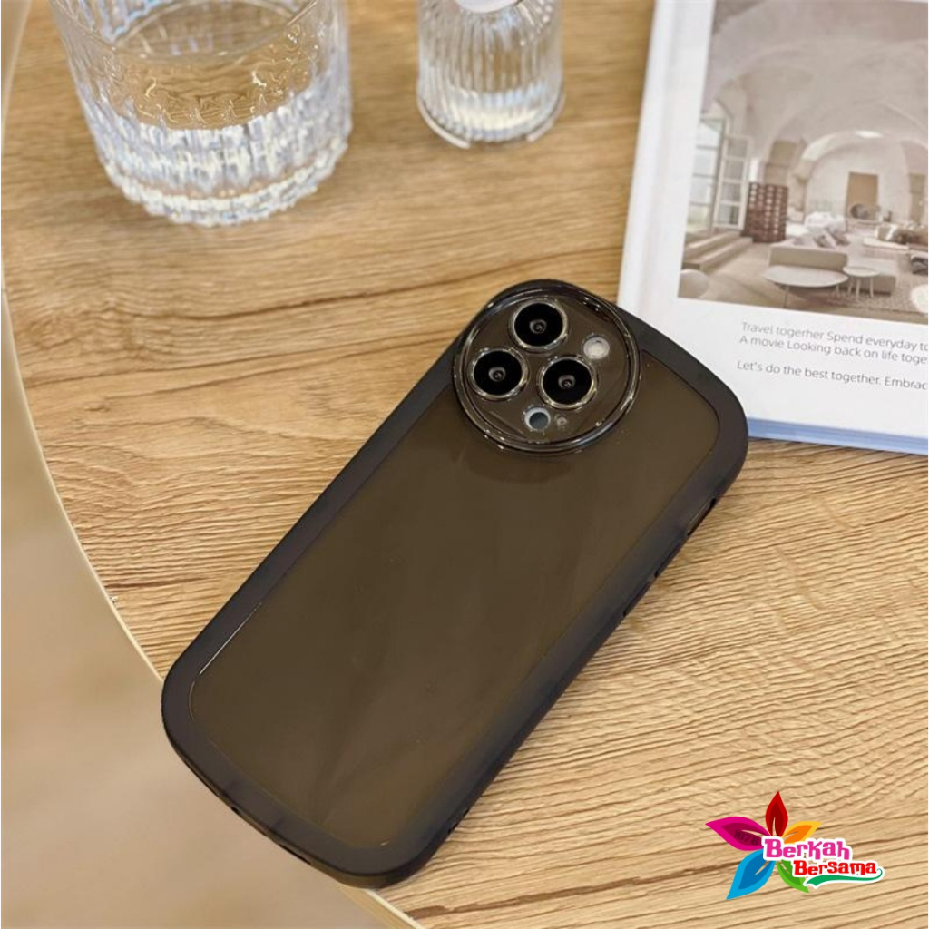 SOFTCASE CLEAR TRANSPARAN HITAM BENTUK OVAL FOR SAMSUNG A21S BB8288