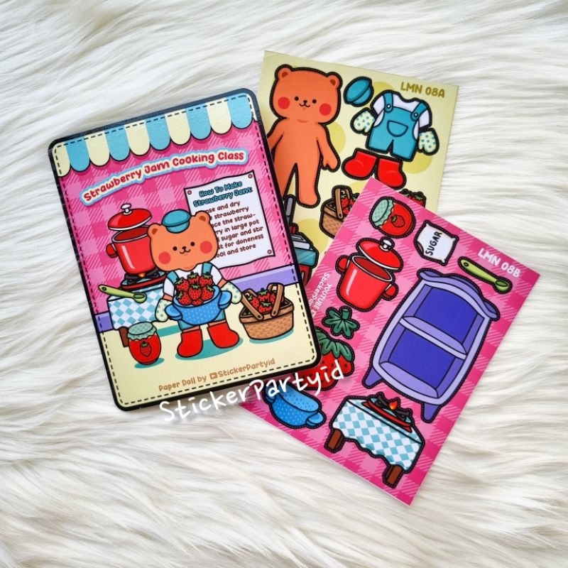 [Sticker Party] Play Book Buku Boneka Kertas Paper Doll Beruang Bear Lucu Mainan Edukasi Anak Membua