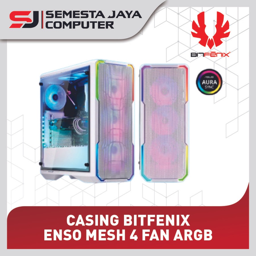 Casing Bitfenix Enso Mesh 4ARGB Black / White Casing Gaming RGB