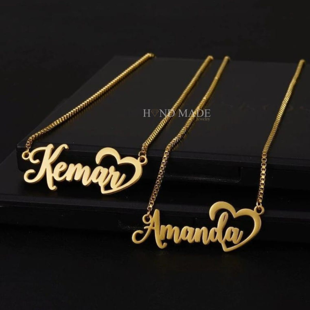 kalung nama titanium anti karat anak dewasa kalungnama aksesoris wanita necklace titanium aksesoris fashion