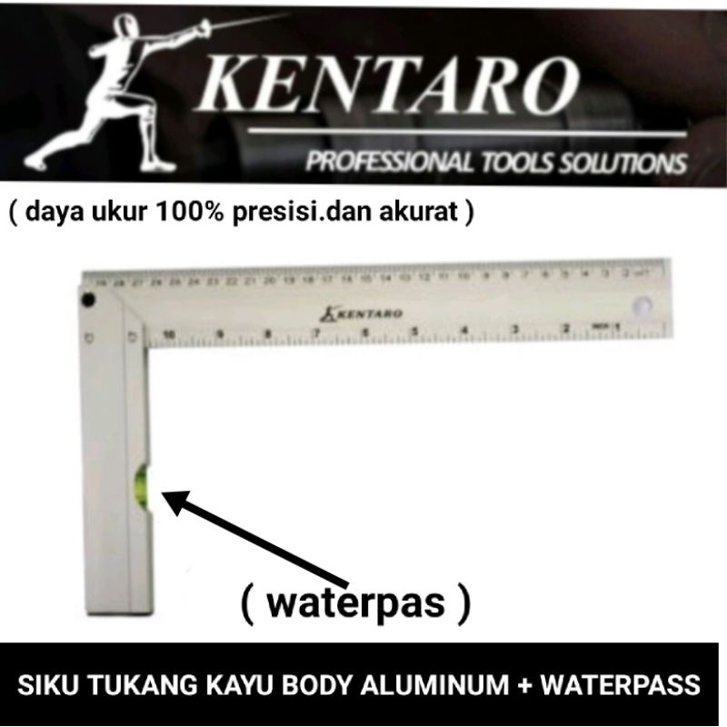 Siku tukang body aluminium + Waterpas Kentaro Japan quality