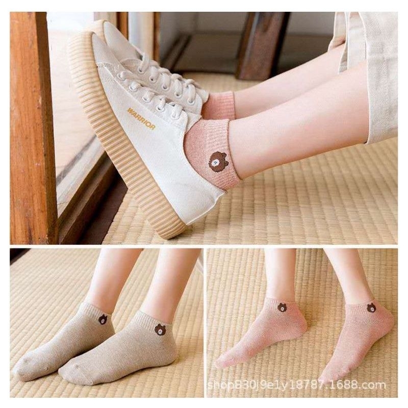 HELLO_10pasang kaos kaki impor free pouch bear / kaos kaki dewasa pendek ankle beruang bear