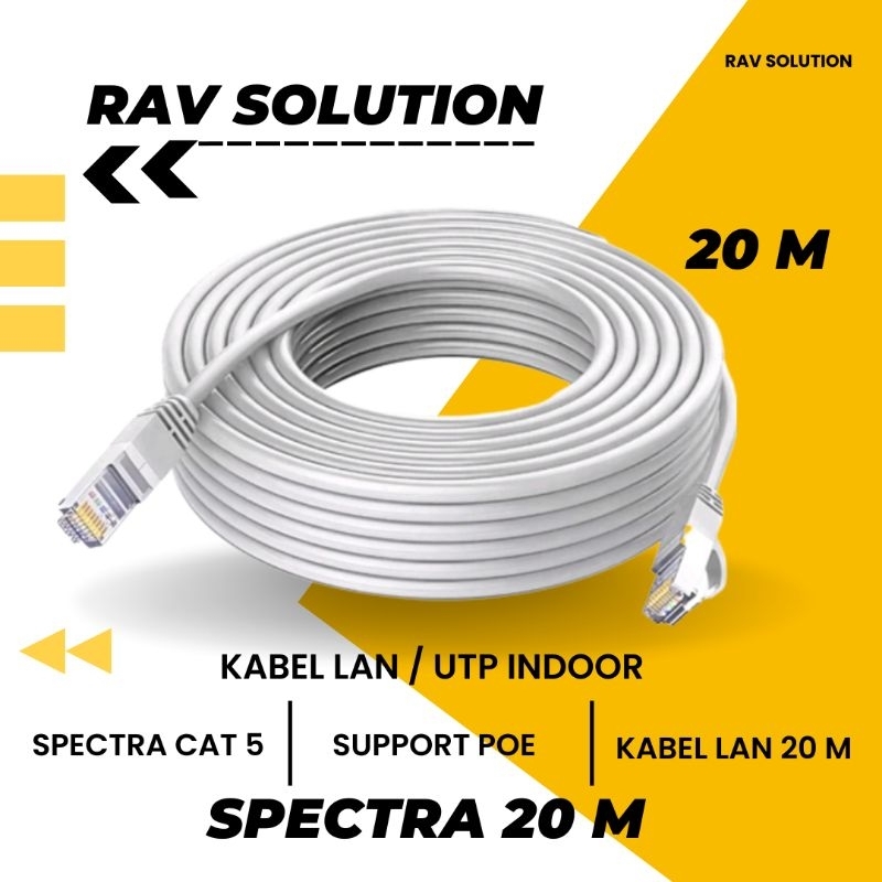 KABEL LAN SPECTRA CAT 5 INDOOR 30 M SIAP PAKAI CUSTOM RAV SOLUTION