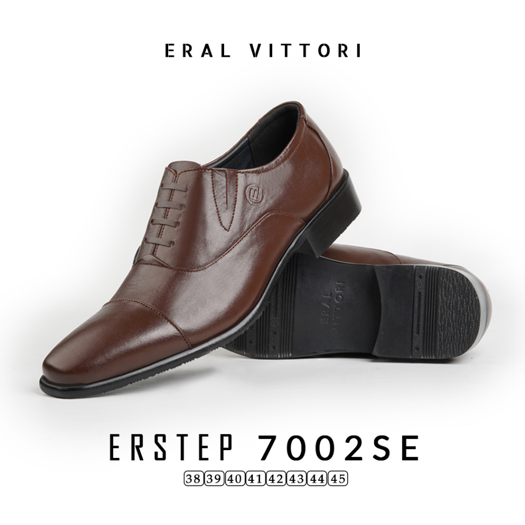 Eral Vittori - Erstep 7002 SE Sepatu Pria Pantofel Formal Oxford Kerja Kantor Hitam Coklat