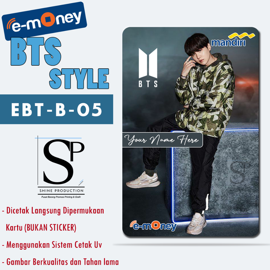 Emoney Mandiri BCA Flazz Personil BTS Custom Nama