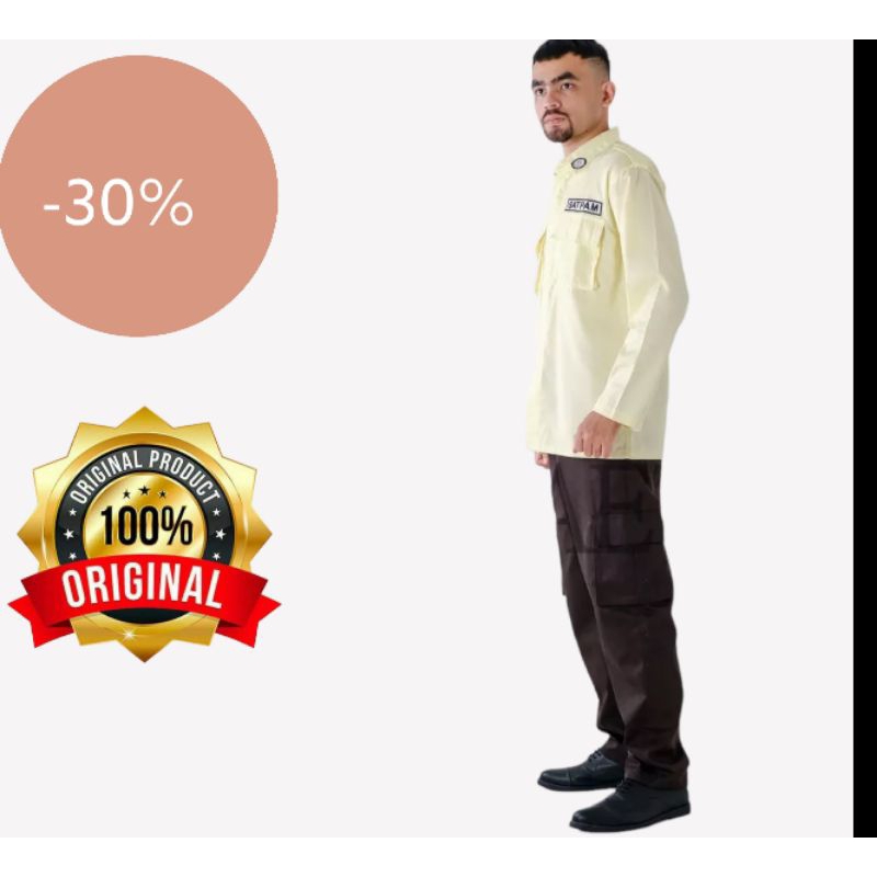 SERAGAM SECURITY SATPAM CREAM PDL PDH BANDUNG SERAGAM SATPAM SECURITY WARNA CREAM STANDAR POLISI POL