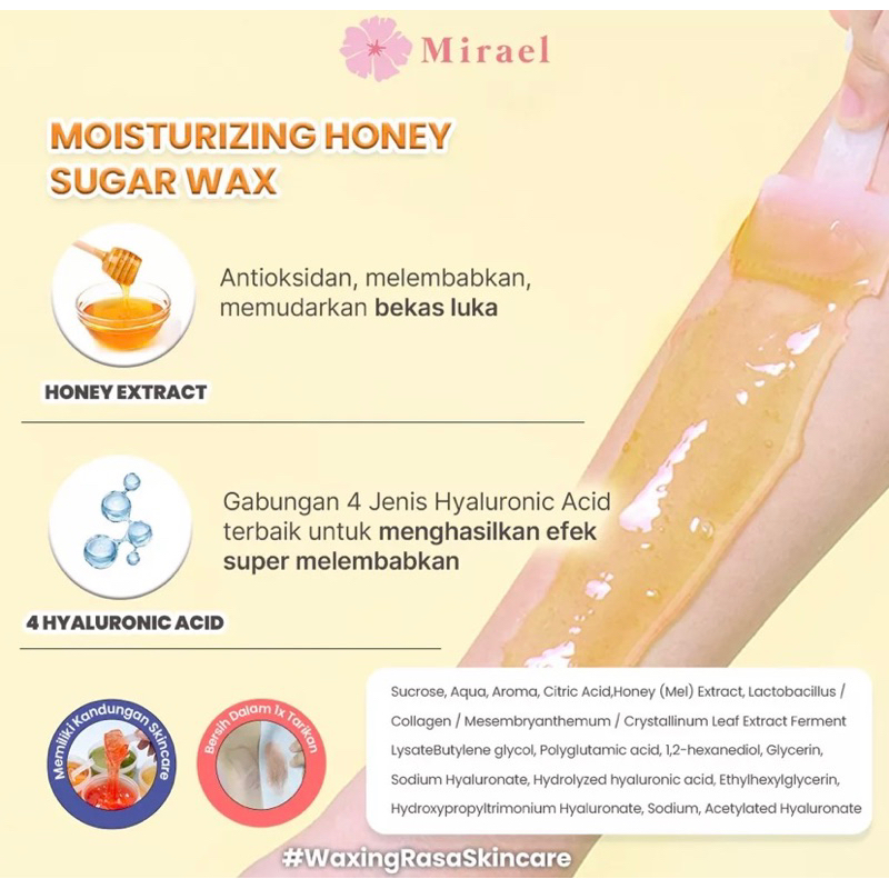 MIRAEL Brightening Strawberry Moisturizing Honey Sugar Waxing Kit