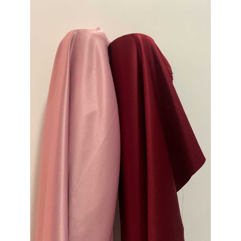 1/2 Meter Kain Satin Velvet Premium Bahan Furing Brukat Premium Warna Merah Maroon Marun