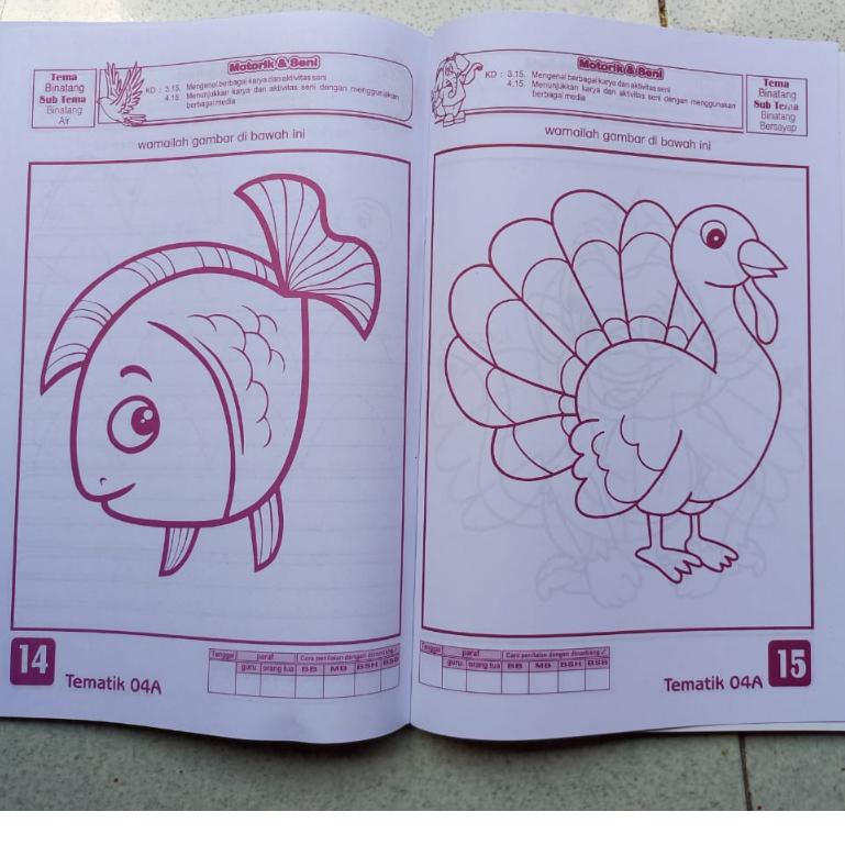 Buku Paket Tematik Untuk PAUD / TK A / TK B Isi 10 Buku