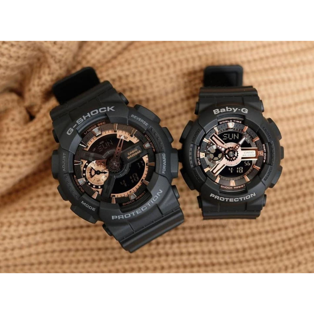 Jam Tangan Casio G-Shock GA-110 Baby G BA-110 GA-110RG-1A  Couple Edition