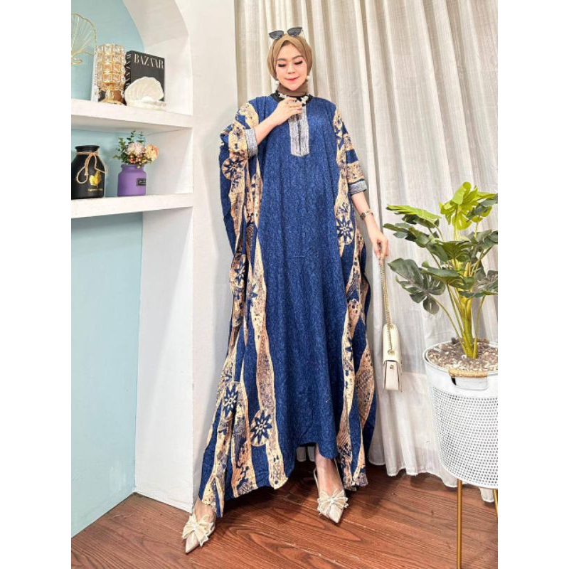 Kaftan Modern Renda Sultan Motif Batik Kain Rayon