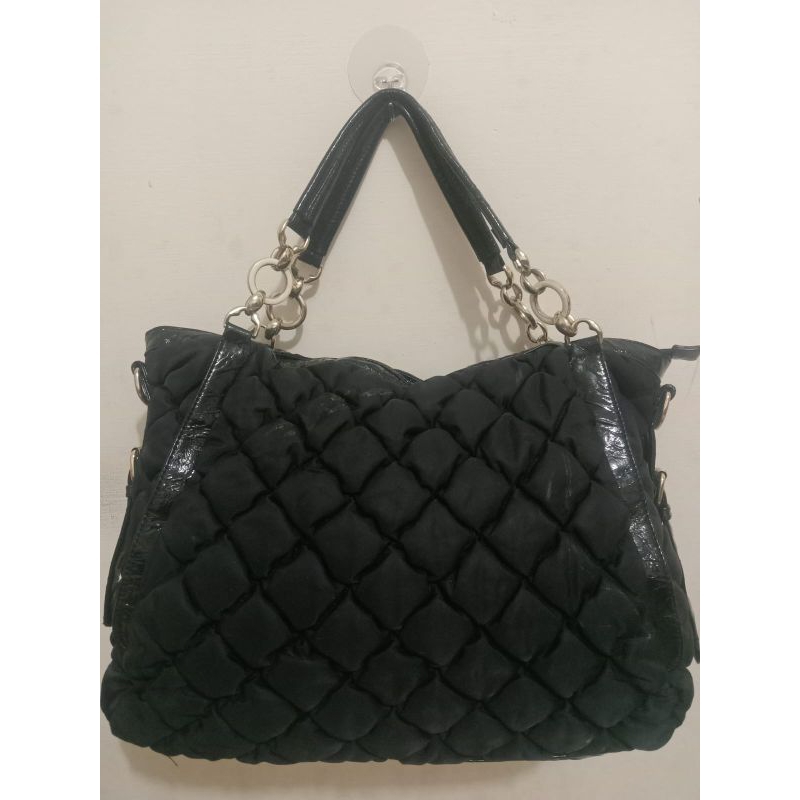tas Monza preloved Tote bag hitam ala cenel