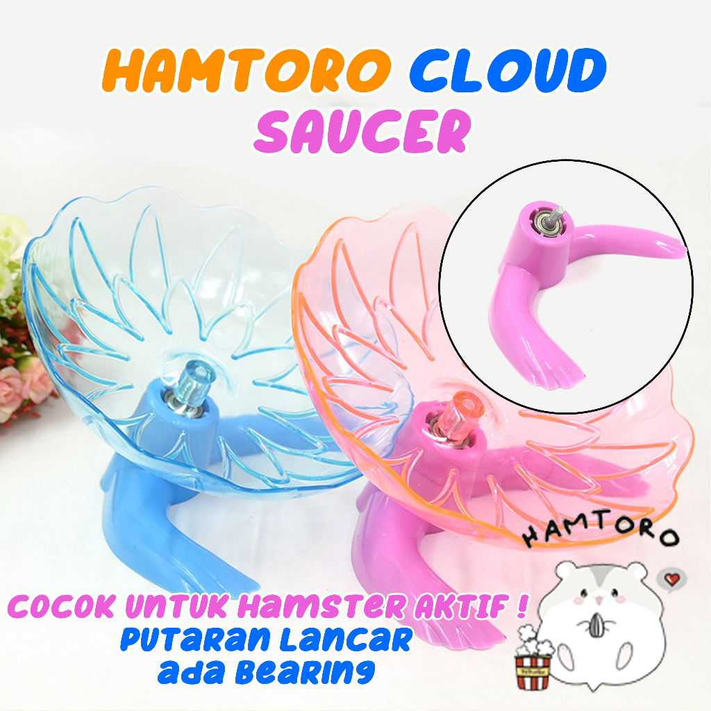 Hamtoro Cloud SAUCER Mainan Hamster Kincir Luas Diameter 17cm