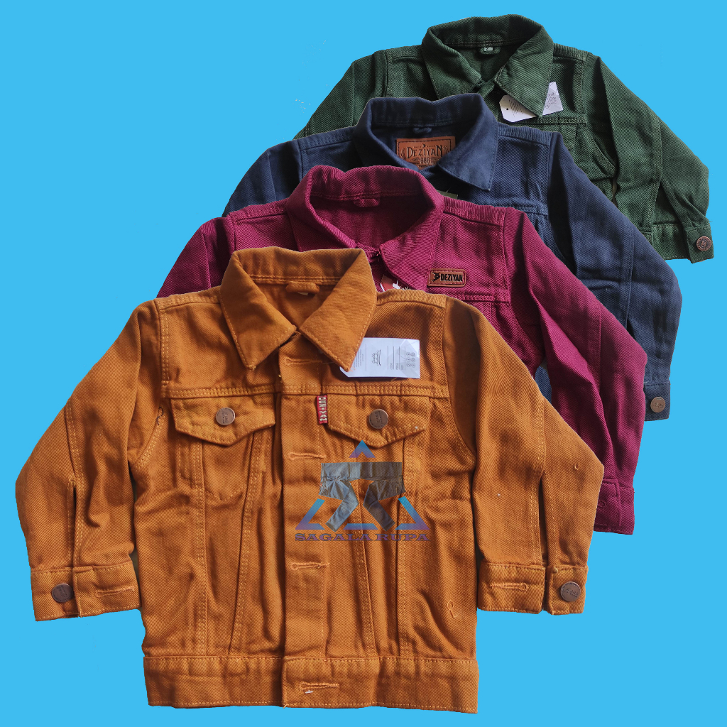 Jaket Jeans Denim Anak Laki-laki Perempuan 1-12 Tahun Kunyit