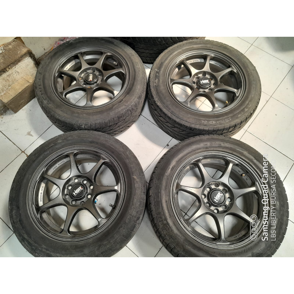 VELG MOBIL HSR SEBUNSUTA R15X6,5 ET42 PCD 4x100, 4x114 BAN ACHILLES 195/60R15 XENIA AVANZA LIVINA MO
