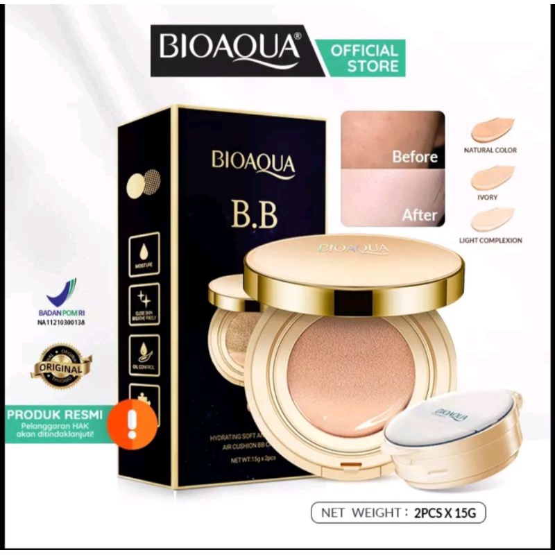 BIOAQUA Hydrating Soft And Flawless Air Cushion BB Cream Coverage Make Delicate Nude Makeup