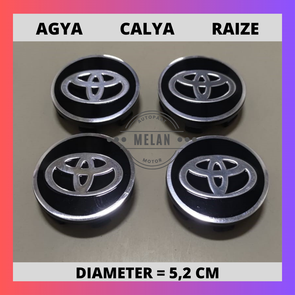 Dop Roda atau Tutup Velg Toyota Agya, Calya, Raize Diameter 5,2 cm