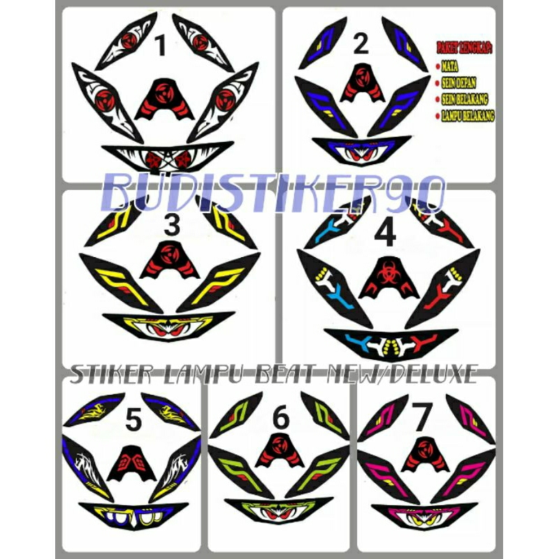 Stiker lampu komplit beat new/deluxe 2020-2023