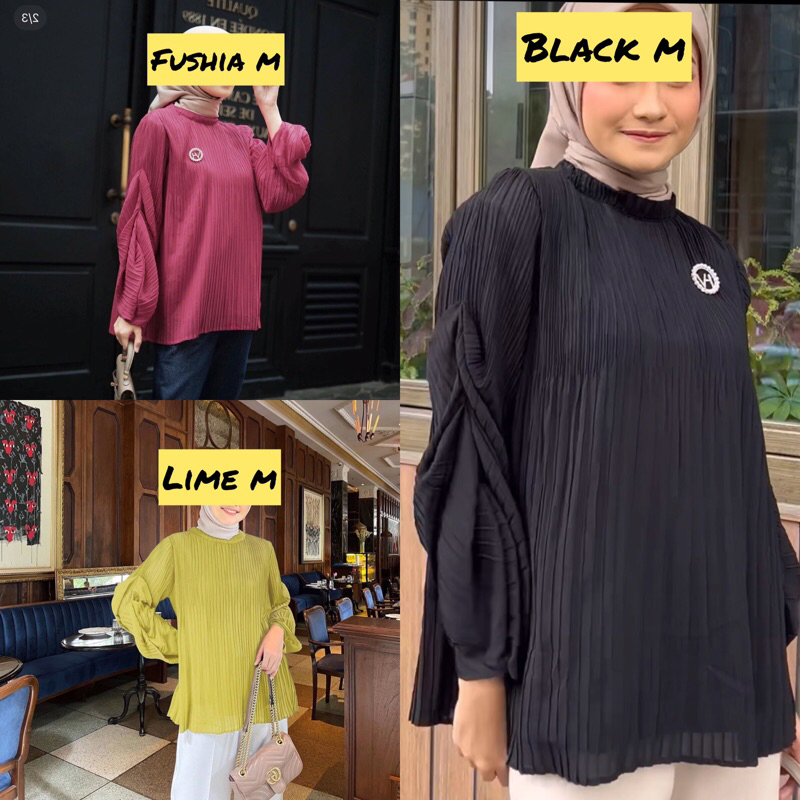 PLEATS BLOUSE VANILLA HIJAB