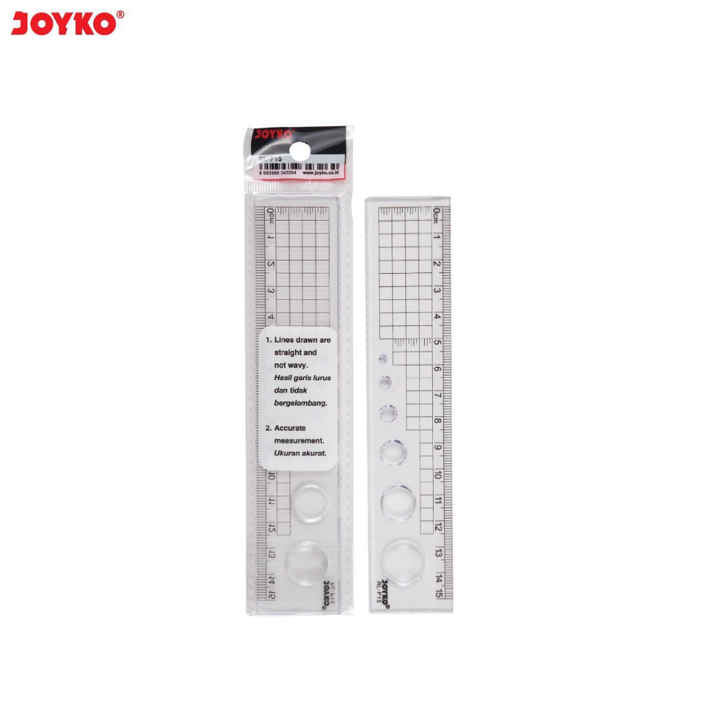 

PUSAPU Penggaris Panjang Plastik Joyko Stainless Steel Ruler 15 cm RL-P15