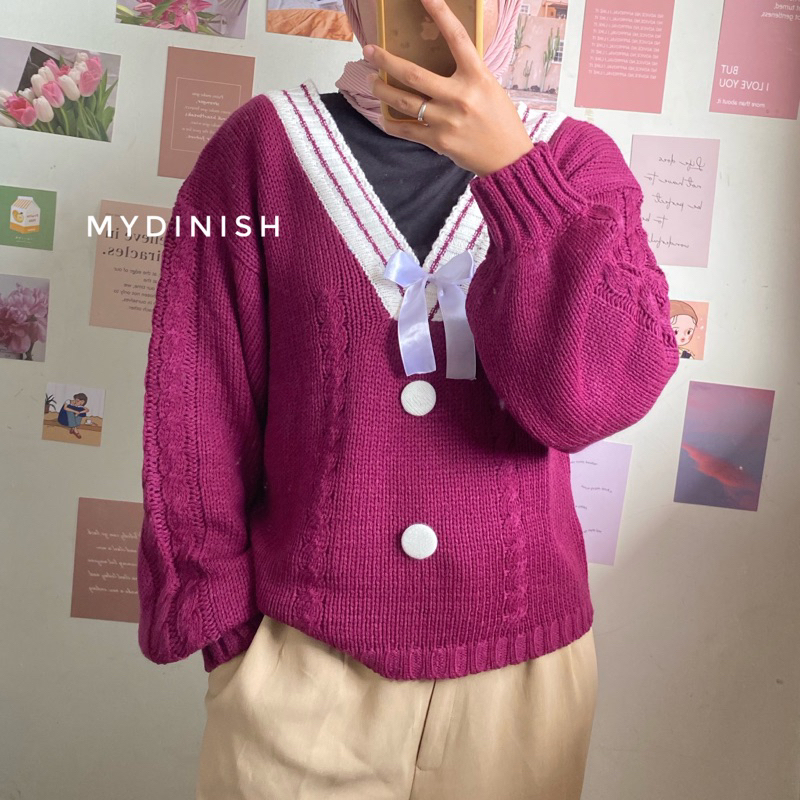 Marshela Cuties Blouse - Atasan Blouse Wanita Korean Style Bahan Rajut