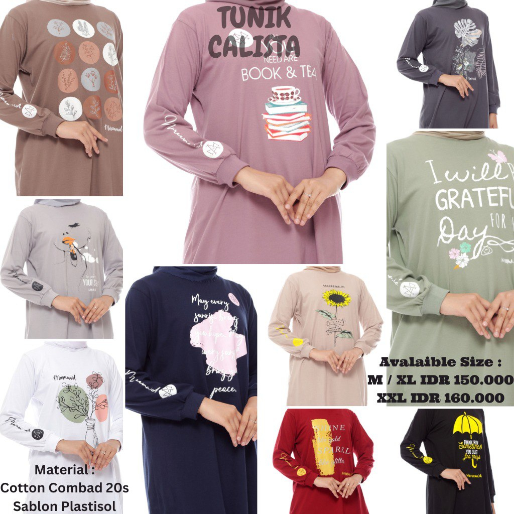 Tunik Atasan Wanita Tangan Panjang Mareema Calista